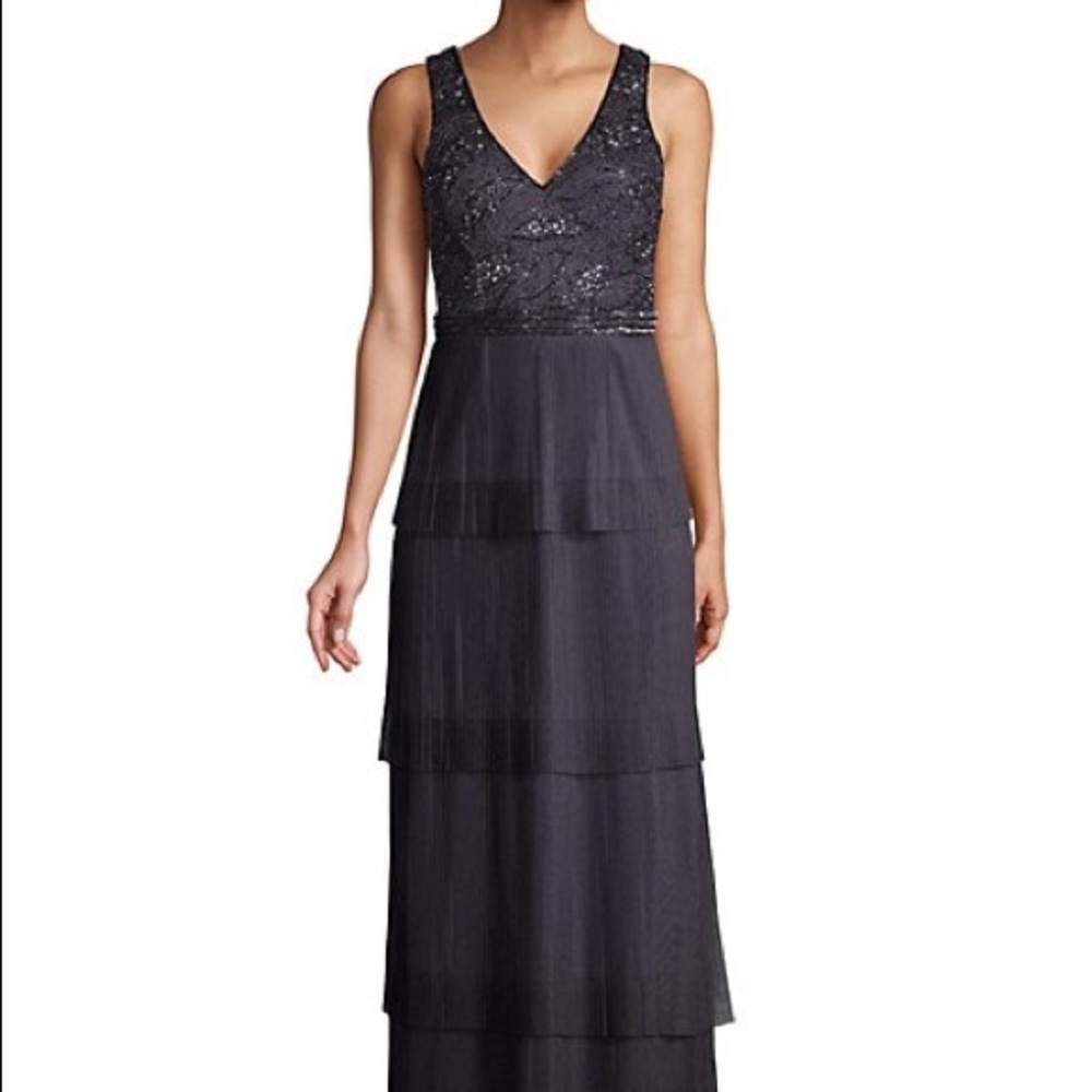 Adrianna Papell Tiered Beaded Gown